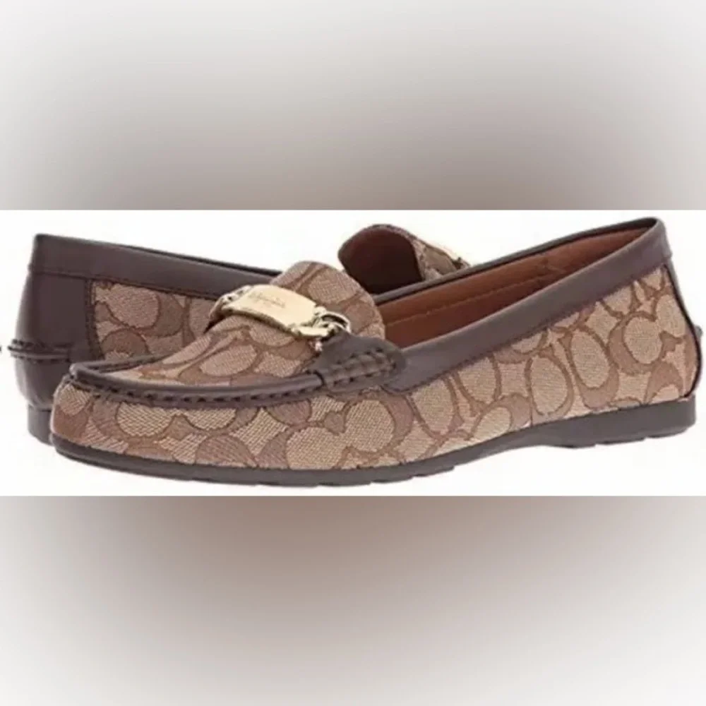 NWOT COACH BRAND OLIVE SIGNATURE C SLIP ON LOAFERS NEVER WORN LUXURY DESIGNER - Picture 2 of 14